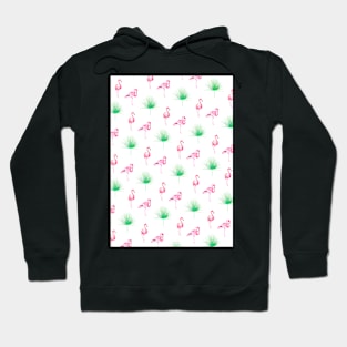 Flamingo, Flamingos pattern, Palm leaves, Print, Tropical, Bird, Pattern, Funny art, Modern art, Wall art, Print, Minimalistic, Modern Hoodie